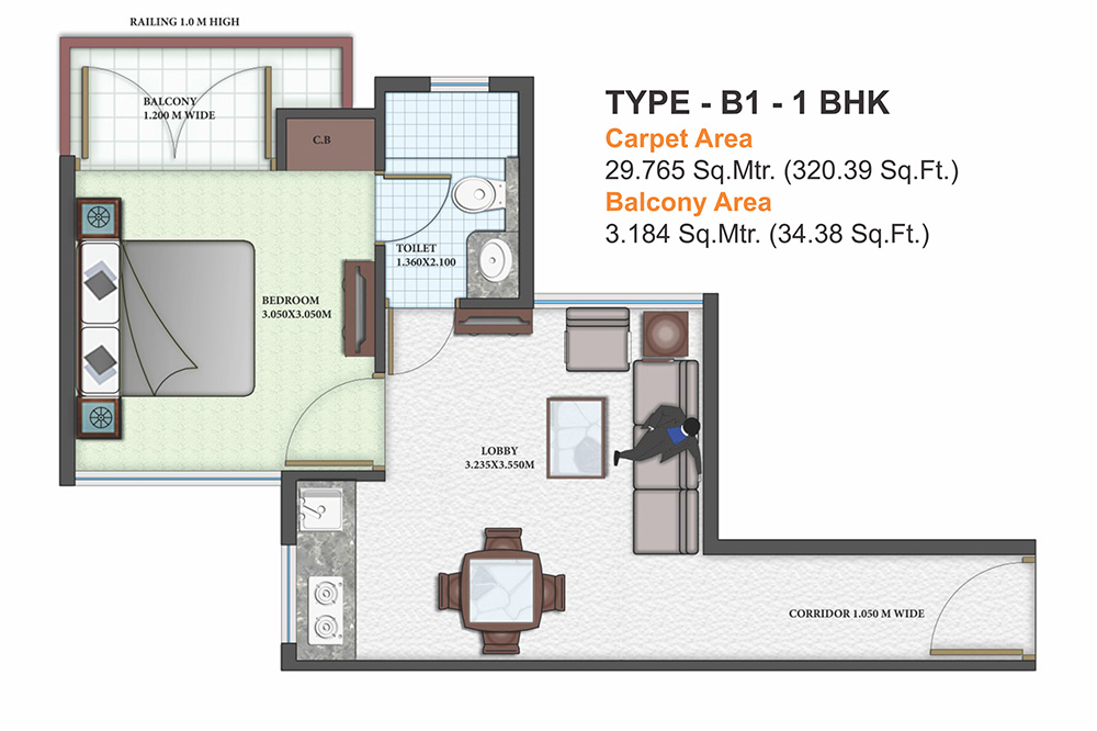 1BHK Type B1