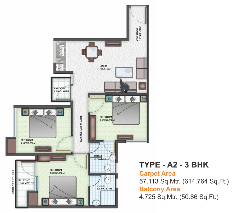 3BHK Type A2