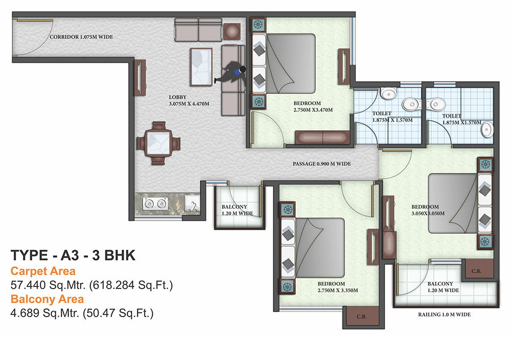3BHK Type A3